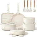 YASHE 21Pcs Nonstick Pots and Pans Set with Detachable Handles, Oven Safe by YASHE