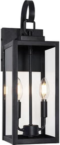 BesLowe 18" Large Outdoor Wall Light, 2-Light Black Exterior Sconce by BringYourBrightFuture