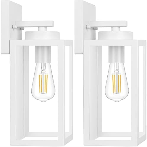 BesLowe Outdoor Wall Light Fixtures, White Exterior Wall Lanterns by BringYourBrightFuture