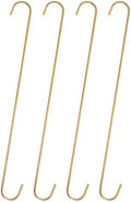 HARFINGTON 4pcs Long S Hooks 16 Inch Extra Long Metal S-Shaped Hanging Hooks High Manganese Steel S Hanger Storage Organizing Tool for Kitchen Garden Bathroom Garage Closet, Gold Tone by HARFINGTON