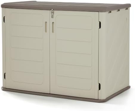 Macrout 25 Cu Ft Outdoor Storage Cabinet, Waterproof Resin Shed SU5437 by MMACROUT
