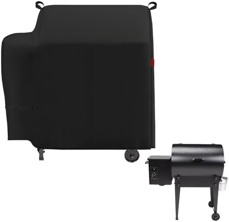 Grill Cover Fits Traeger Tailgater 20 Portable Pellet Grill (TFB30KLF) and Junior 20 (TFB29KLF)/ Junior Elite 20,Outdoor Full-Length Heavy Duty Waterproof 600D BBQ Cover, Compared to Traeger BAC374 by CoverGeny