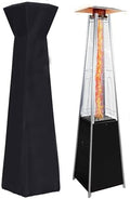 Propane Patio Heater, 48,000 BTU Outdoor Patio Heater Propane with Wheels, Stainless Steel Gas Patio Heaters for Outdoor Use, Commercial, Residential, Black+Silver by FammyLoft
