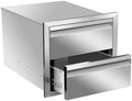 Outdoor Kitchen Drawers, Triple BBQ Drawers Stainless Steel Built-in Drawer For Outdoor Kitchen Island, Patio Grill Station,Double Drawers by OLIPIC
