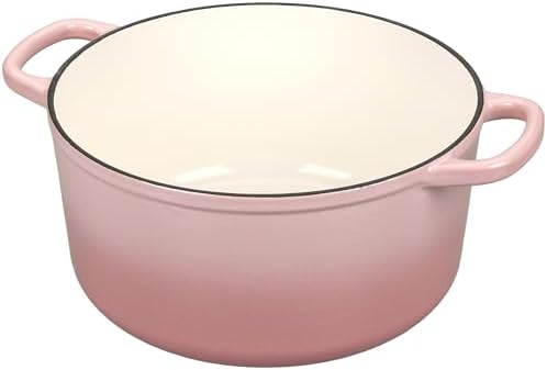 EDGING CASTING Enameled Cast Iron Dutch Oven with Sourdough Bread Baking Kit, Bread Dutch Oven with Lid, Includes Proofing Basket & Baking Tools, 5qt, Pink - Image 5