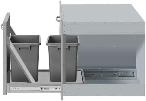 Outdoor Kitchen Drawer Combo BBQ Access Triple Drawers and Trash Drawer for BBQ Island Grill Station 28" W x 20.1" H x 19.7" D with Handles - Image 7