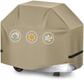 BBQ Gas Grill Cover for Outdoor, Anti-UV, Rip-Proof, 600D Oxford Fade Resistant Material, Barbecue Cover with Hook and Loop Straps & Adjustable Hem Drawstring (Beige, 32”x26”x43”) by TIAOFY