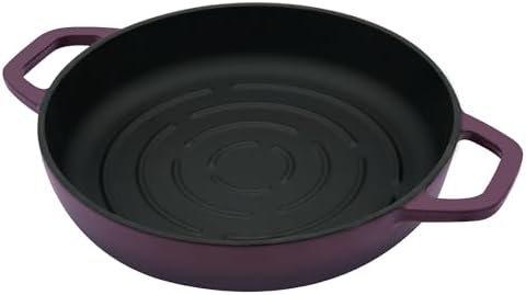 Flavehc Bread Oven Cast Iron Bread Dutch Oven with Cloche Lid for Bread Baking Magenta Enameled Cast Iron Bread Oven with Dome Lid for Sourdough, 9.8 Inches - Image 4