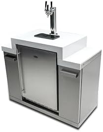 Mont Alpi Stainless Steel 48"W x 23"D x 55" H Premium Outdoor Kegerator 3-tap Draft Keg Beer Dispenser Refrigerator Module with Digital Display and Drip Tray plus White Granite Countertops and Storage - Image 7