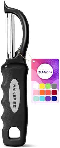 Swivel Vegetable Peeler Comfort Handle Sturdy Long-Lasting 1Pcs Black by Rainspire