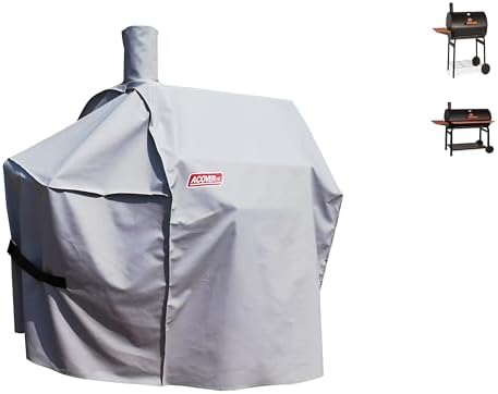 Grill-Smoker-Cover Sized for Char Griller Grill Smoker 2823, 2123 600D Heavy Duty Canvas Water Proof All Weather Off-Set Charcoal Smoker Cover G21616 (Grey) - Image 3