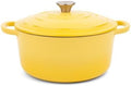 Larder & Vine 5.7 qt Enameled Cast Iron Dutch Oven Pot with Lid, Limoncello by LarderVine