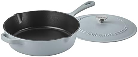 Cuisinart Chef's Classic Enameled Cast Iron Dutch Oven with Lid, Porcelain Enameled Interior, Oven Safe, Induction Compatible, 12-Inch, Chicken Fryer, Matte Grey - Image 2
