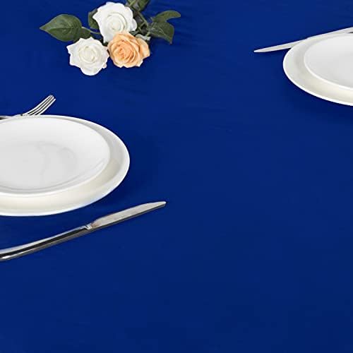 LUSHVIDA Round Tablecloth, Fitted Table Cloth for 45"-56" Tables, Blue - Image 5