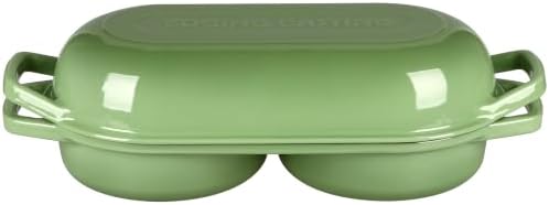 EDGING CASTING Enameled Cast Iron Double Bread Dutch Oven, Pistachio Green - Image 4