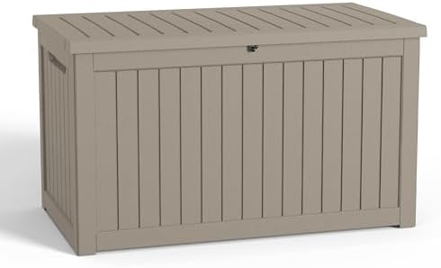 DRATO 310 Gallon Deck Boxes Outdoor Waterproof, Large Lockable Storage Box by DRATOprovidesawarmandcozy