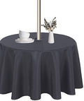 LUSHVIDA Round Outdoor Tablecloth with Umbrella Hole 60 Inch Grey by LUSHVIDA