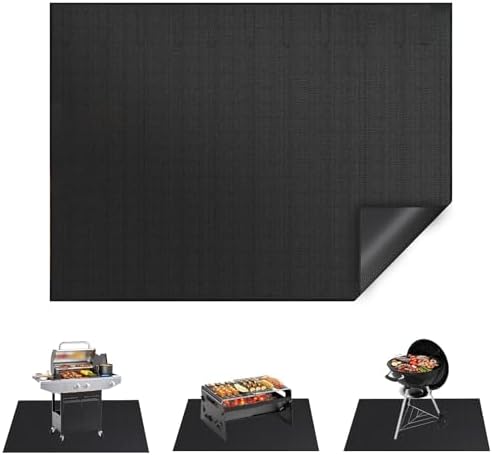Under Grill Mat 70 x 48 Inch, Fireproof Grill Pad, Heat Resistant Waterproof Deck Protector for Patio, Fire Pit & Outdoor Cooking, BBQ Floor Mat by FunshotFurniture