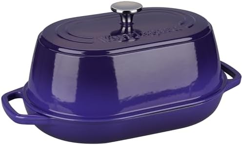 VORRINGARD Enameled Cast Iron Dutch Oven Pot with Dome Lid, Oval Bread Oven for Homemade Sourdough Bread Baking, Oven Safe up to 500°F, 6 Quart, Purple - Image 6