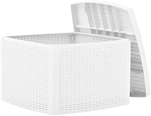 Outdoor Table White Polypropylene Medium Outdoor Table Square Versatile Garden Dining Patio Terrace Backyard Eating Garden Dining Furniture Patio Al Fresco Meal - Image 4