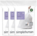 simplehuman Code C 60 Count Custom Fit Liners, Drawstring Kitchen Trash Bags, One-by-One Mess-Free Dispense, Extra Thick & Double Seamed, 50% PCR Plastic, 10-12 Liter / 2.6-3.2 Gallon, White by Unknown