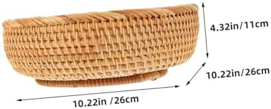 Woven Picnic Basket Large round Sturdy Handwoven Rattan Fruit Storage Basket for Outdoor Dining and Kitchen Organization - Image 7