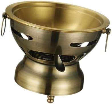 Shabu Pot Chafing Dish Stainless Steel Stew Pot Single Person Hotpot Portable Hot Pots Stockpot for Restaurant Home Parties, copper - Image 6