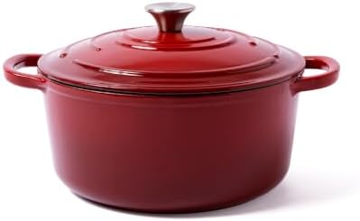Larder & Vine 5.7 qt Enameled Cast Iron Dutch Oven Pot with Lid, Cabernet by LarderVine