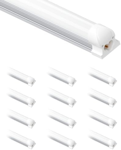 T8 LED Shop Light 4FT, 12-Pack, 5000K Daylight, Frosted by SUSLUM