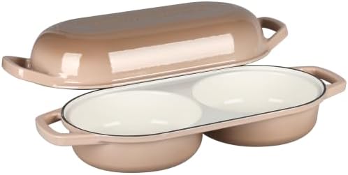EDGING CASTING Enameled Cast Iron Double Bread Dutch Oven, Mocha - Image 3