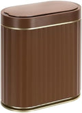ELPHECO Bathroom Trash Can with Lid, 2 Gallon, Automatic Lid, Brown Gold by ELPHECOUSA