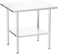 Atelicf NSF Stainless Steel Prep Table 30X36 inch, Rounded Flat Top by Atelicf
