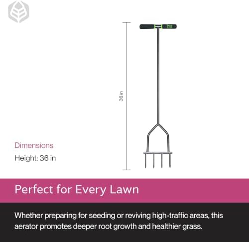 Yard Butler IM-7C Spike Grass Aerator - Lawn Care Tool for Aerating - Long-Handled - Power-Coated Steel Construction - Comfortable Cushioned Handles Garden Tool - Easy to Use - Image 6