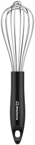NileHome Whisk 10" Kitchen Whisk,Black Silver by NileHome