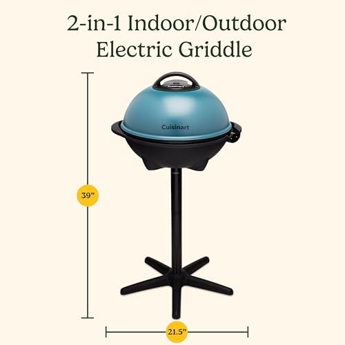 Cuisinart Indoor/Outdoor Electric Griddle, 2-in-1 Portable BBQ with Flat Top Nonstick Cooking Surface, Adjustable Heat, Stand/Tabletop Options for Cookouts, Barbecues & Small Spaces, No Tools Needed - Image 2