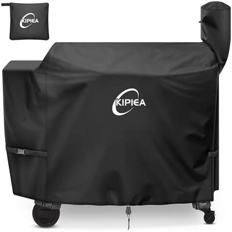 Kipiea 600D Heavy Duty Grill Cover for Traeger Pro 34 & 780 Series, Waterproof Wood Pellet Smoker Cover with Windproof Buckles, Pellet BBQ Grill Covers for Outside Anti-UV, No Tear, No Fading by Kipiea