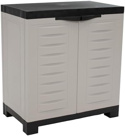Sunnydaze 25.5" Garage Storage Cabinet with Adjustable Shelf, Gray by SunnydazeDecor
