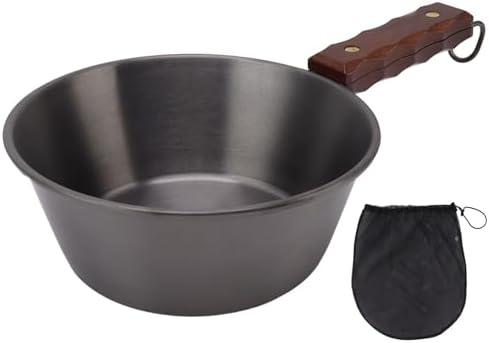 Outdoor Skillet Large Capacity Sturdy for Camping Hiking and Picnics 304 Stainless Steel (Black) - Image 6