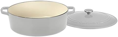 Cuisinart Chef's Classic Enameled Cast Iron Dutch Oven with Lid, Porcelain Enameled Interior, Oven Safe, Induction Compatible, 7-Quart, Oval, Cool Grey - Image 2