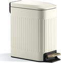 CEROELDA Small Bathroom Trash Can with Lid-6L/1.6 Gal-Soft Close Lid-Beige by WelcometoCEROELDA