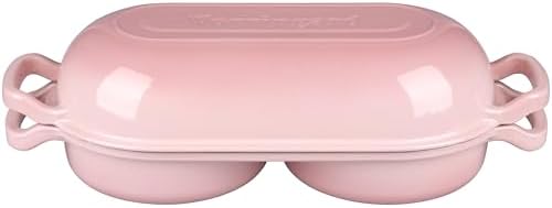 VORRINGARD Enameled Cast Iron Double Dutch Oven with Lid, Dual Round Loaf Pan, Bread pan for Homemade Sourdough Bread Baking, Pink - Image 4