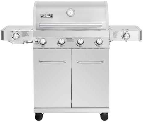 Monument Grills 4+2 Burner 72,000 BTUs Propane Gas Grill 700 sq.in. Stainless Steel Grill Built-In Thermometer, with two Side Burners by MonumentGrills
