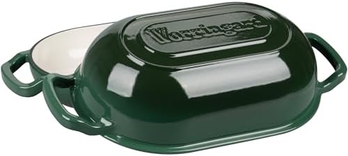 VORRINGARD Enameled Cast Iron Sourdough Bread Oven, Dutch Oven, Loaf Cast Iron Bread Pan for Homemade Bread Baking, Meatloaf Pan with Lid, 5QT, Dark Green - Image 5