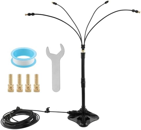 Standing Misters for Outside Patio, 35Inch Adjustable Height Misting Sprinkler with 4 Nozzles, Cooling Misting System Line 26.25FT, Anti-Leak Design, Outdoor Mister for Garden, Backyard, BBQ - Image 3