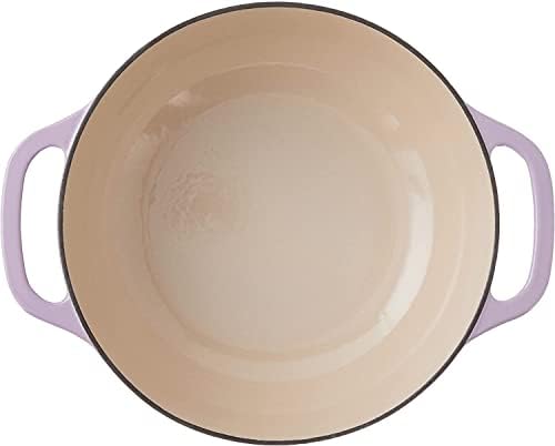 Lodge 7.5 Quart Enameled Cast Iron Oval Dutch Oven with Lid – Dual Handles – Oven Safe up to 500° F or on Stovetop - Use to Marinate, Cook, Bake, Refrigerate and Serve – Lilac - Image 2