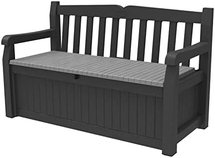 Keter Solana 70 Gal Outdoor Storage Bench for Patio and Pool Accessories by Unknown