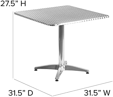 Flash Furniture 31.5 in Aluminum Indoor/Outdoor Square Table with Base - Image 3