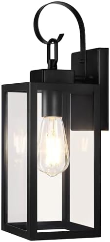 BesLowe 16.5" Large Outdoor Wall Light Fixture, Modern Porch Sconce, Black by BringYourBrightFuture