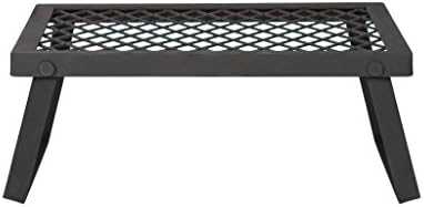 Amazon Basics Heavy-Duty Portable Camping Grill Grate for Outdoor Open Flame Cooking, Foldable, Sturdy, 15.9" x 12.2", Black by AmazonBasics