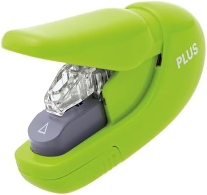 Plus Paper Clinch Compact Staple-Free Stapler, Neon Green - Image 2